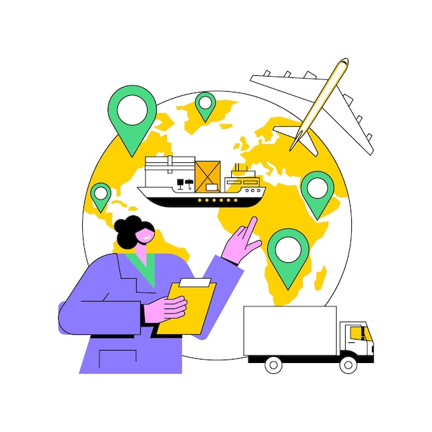 Vector global transportation system abstract concept vector illustration