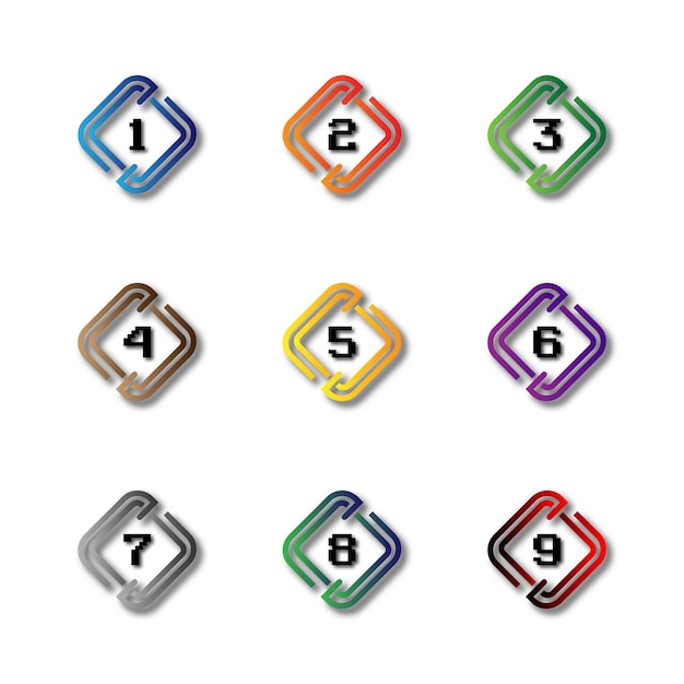 Vector glossy and colorful bullet point design