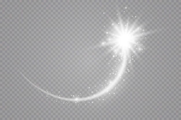 Vector glow effect. flash dust. comet