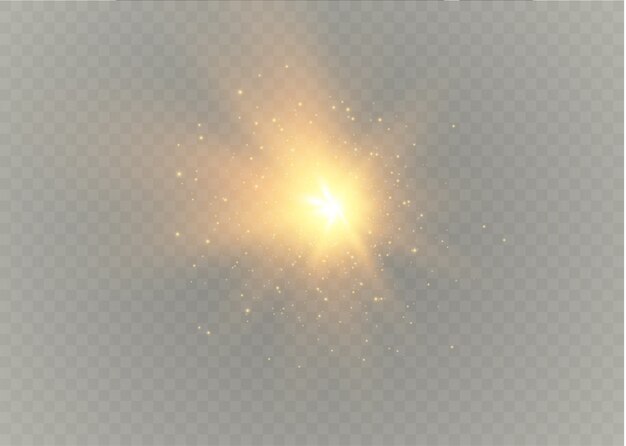 Vector glow light effect. star burst with sparkles.