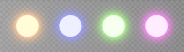 Vector glow spheres in various colors