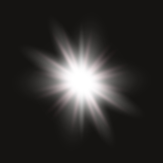 Vector glowing light explodes on a transparent background. bright star. transparent shining sun, bright flash.