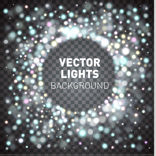 Vector glowing lights isolated on transparent background.