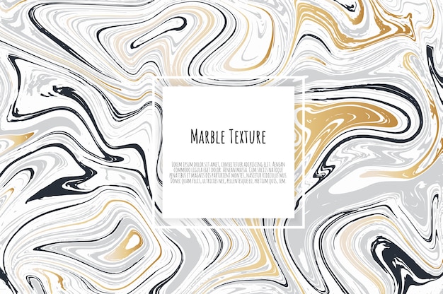 Vector gold, black, white marble template card