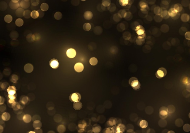 Vector gold bokeh blurred light isolated on black