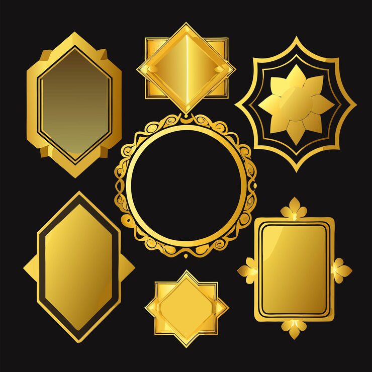 gold emblems vector design