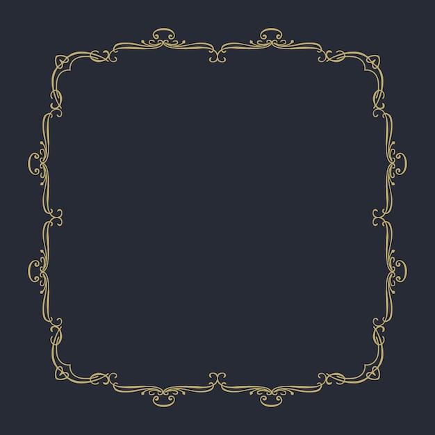Vector a gold frame on a dark background