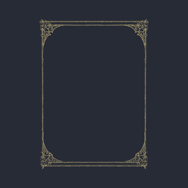 Vector gold frame on a dark blue background