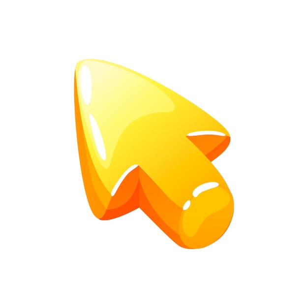 Vector golden cursor or arrow icon for computer use vector illustration mobile computer mouse object for design