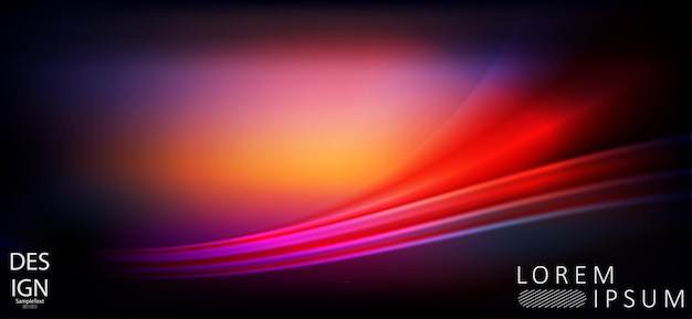 Vector graceful abstract multicolor design with curved lines