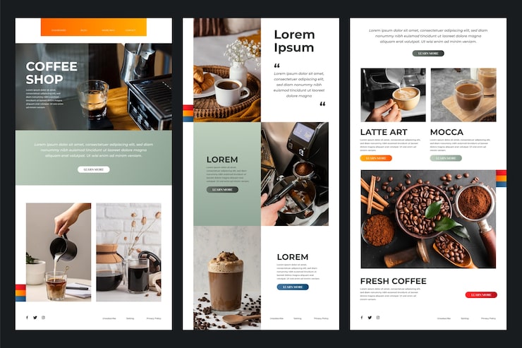 Vector gradient blog template design