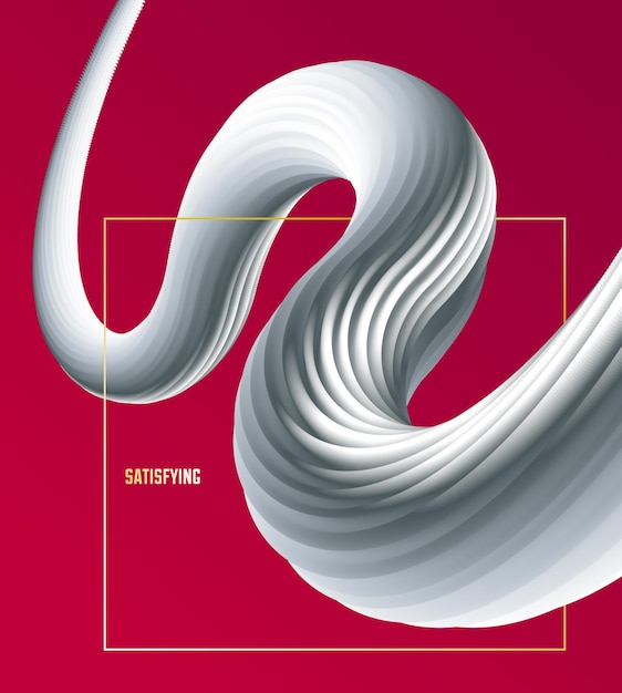 Vector gradient color 3d fluid shape vector abstract background, dynamic dimensional design element in motion, trendy modern style.