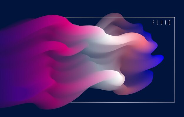 Vector gradient color 3d fluid shape vector abstract background dynamic dimensional design element in motion trendy modern style