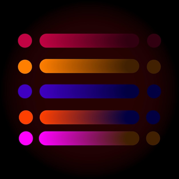 Vector gradient color palette with vector elements