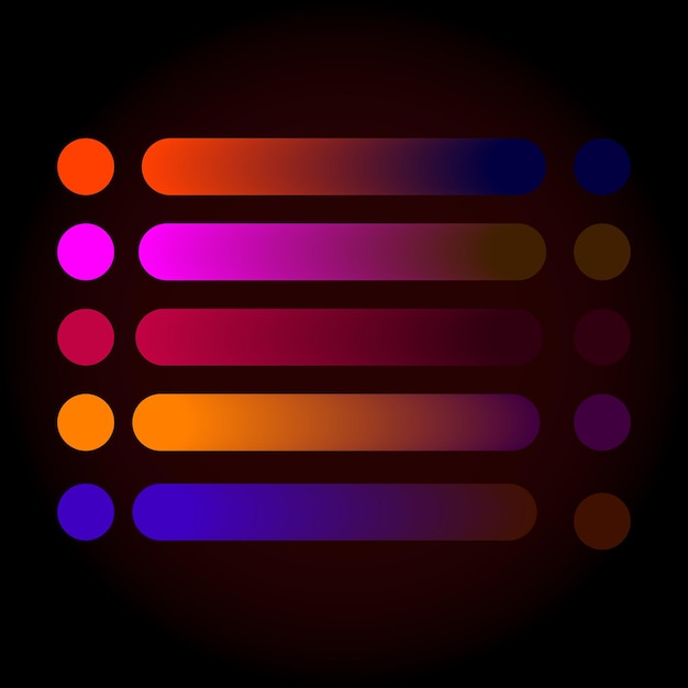 Vector gradient color palette with vector elements