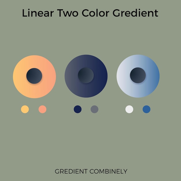 Vector gradient color palette with vector elements