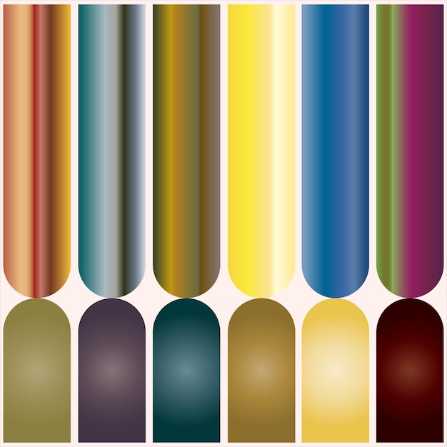 Vector gradient color set collection