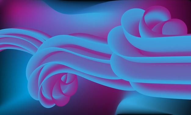 Vector gradient color wavy fluid shapes background