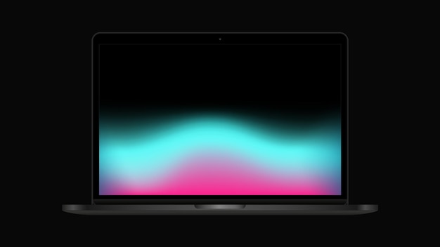 Vector gradient mockup of laptop. isolated air notebook template. vector illustration