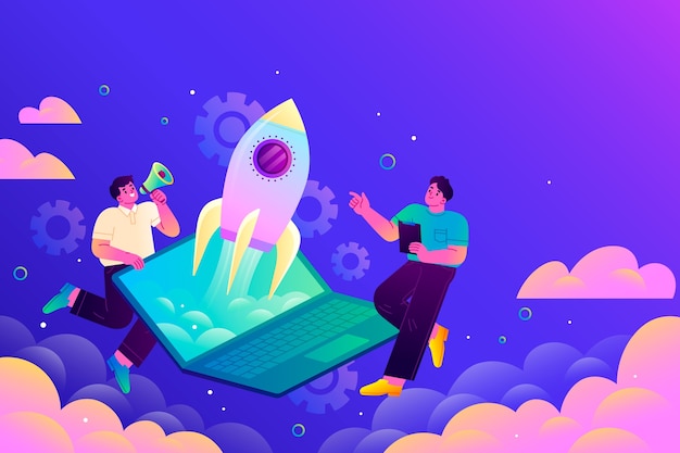 Vector gradient startup background