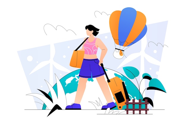 Vector gradient sustainable travel illustration