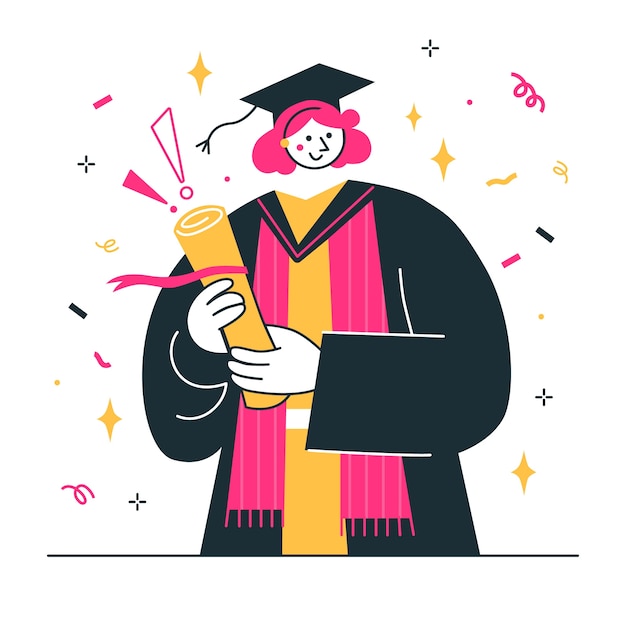 Vector graduation concept illustration