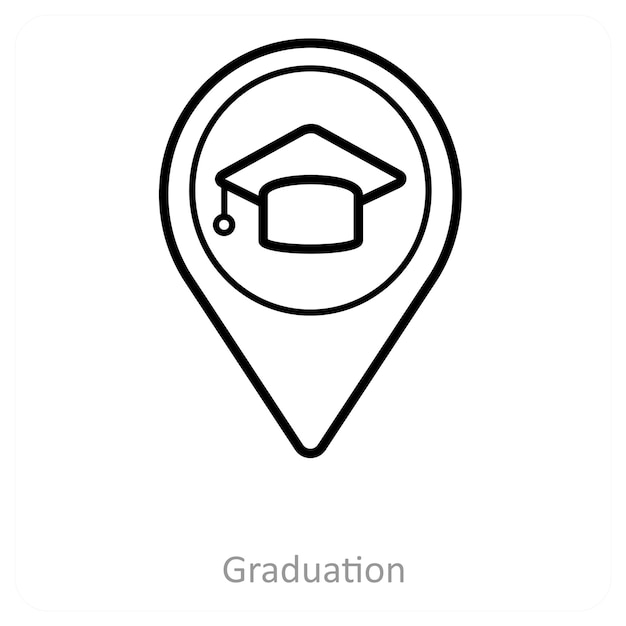 Vector graduation and location icon concept