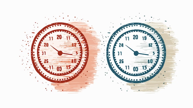 Vector grainy textured date and time icon in circle