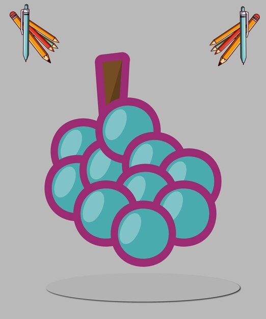 Vector grape fruit cartoon illustration