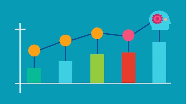Vector a graph showing the progress of an individuals cognitive skills over time using data collected from interactive technology exercises vector illustration