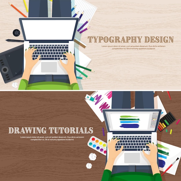 Vector graphic web design drawing and painting development illustration sketching freelance user interface
