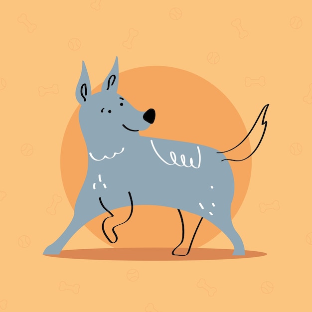 Vector gray dog mascot