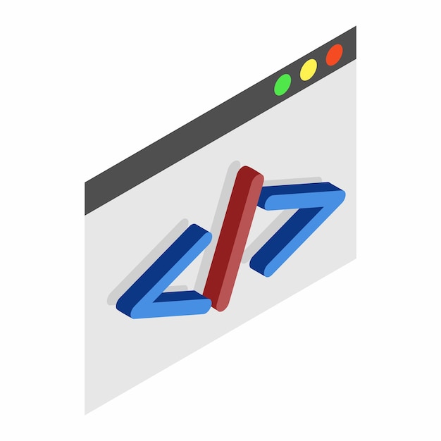 Vector greater than or less than isometric 3d icon on a white background