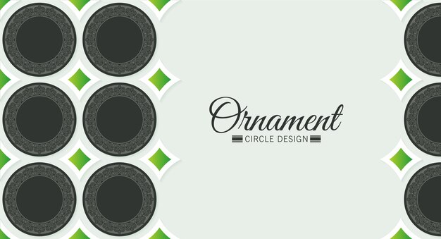 Vector green circle border pattern background