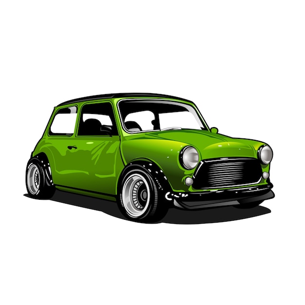 green city car illustration