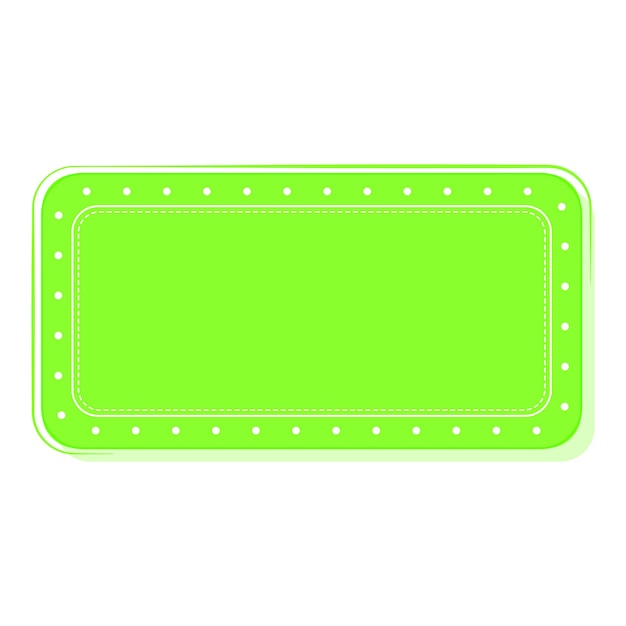 Vector green empty rectangle frame or label element on white background