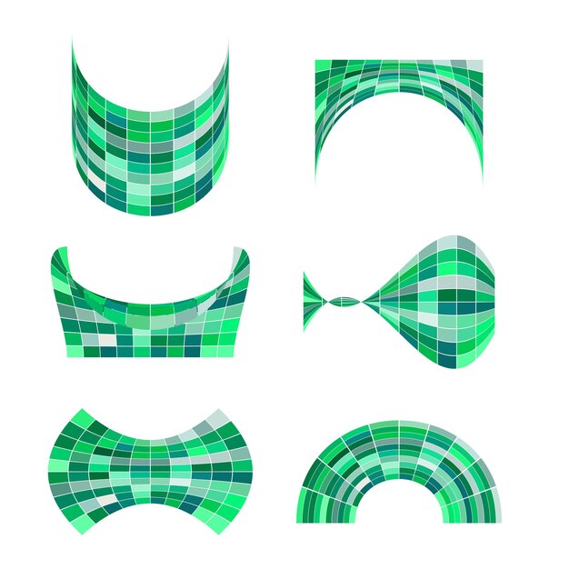 Vector green mosaic design elements. abstract shapes.