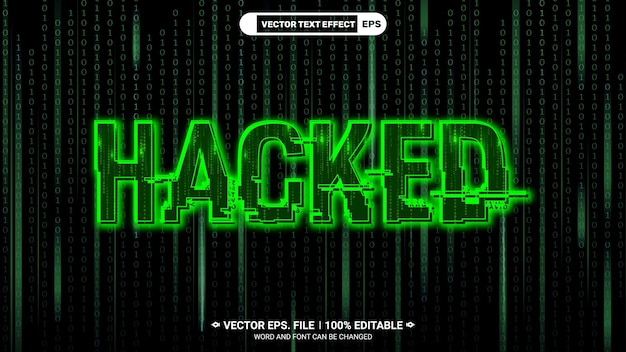 Vector green neon futuristic scifi style editable 3d vector text effect