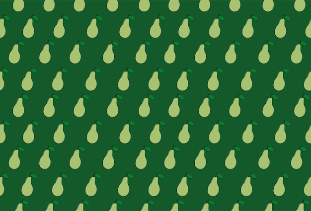 Vector green pear pattern seamless vector green background wallpaper wrapping paper