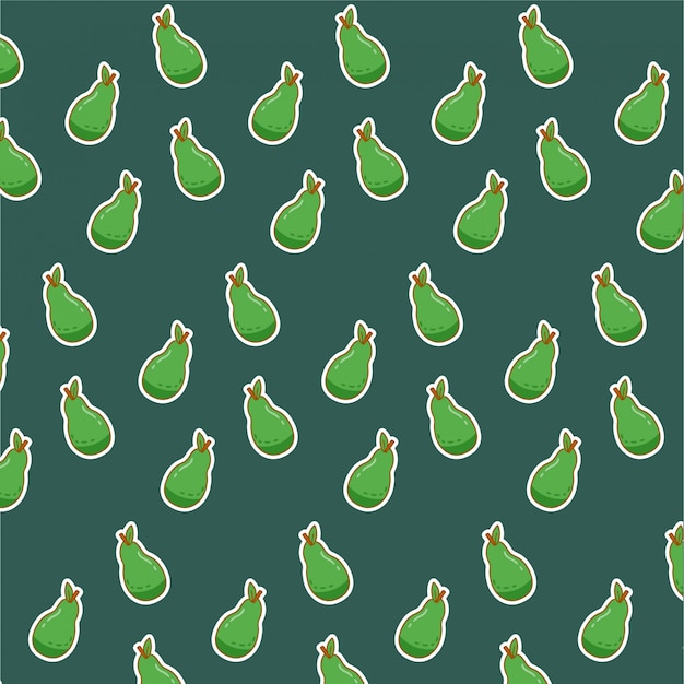 Vector green pear pattern