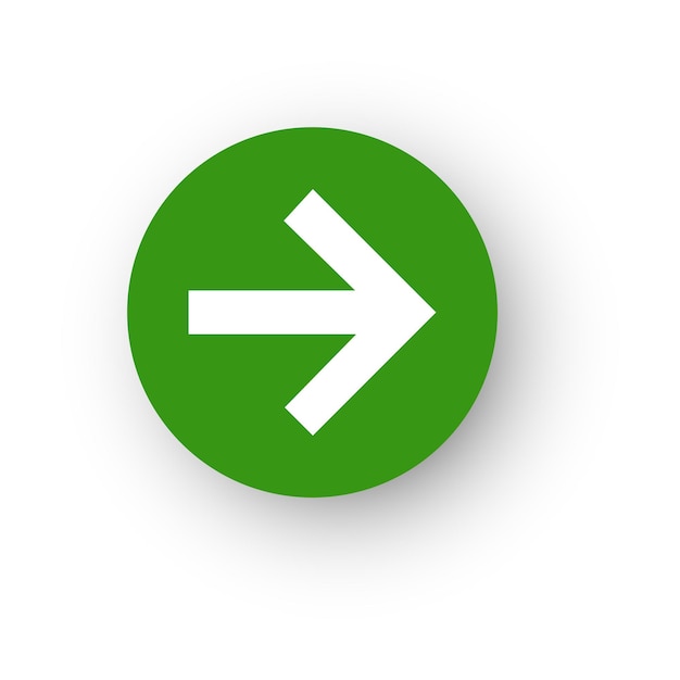Vector green round direction pointer button arrow interface element