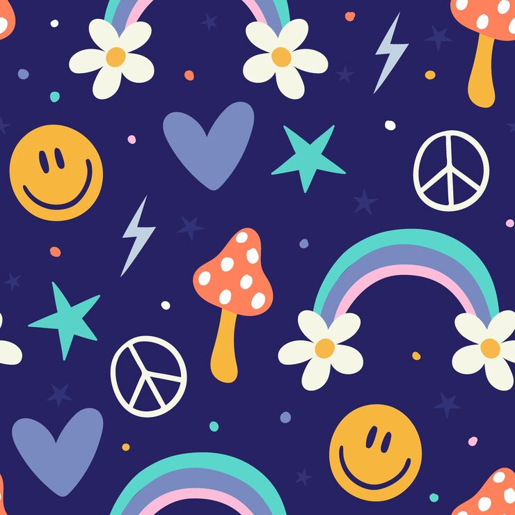 Groovy seamless pattern Groovy pattern Retro pattern