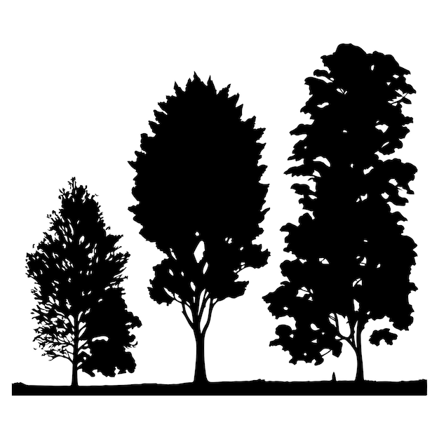 Vector group of trees silhouette tree silhouette vector