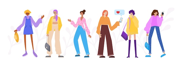 Vector groupe of young people on white background vector illustration in a flat style character for design