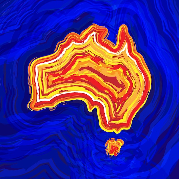 Vector grunge australia continent