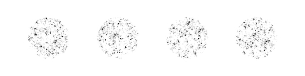 Vector grunge circle texture vector set grungy round brush element