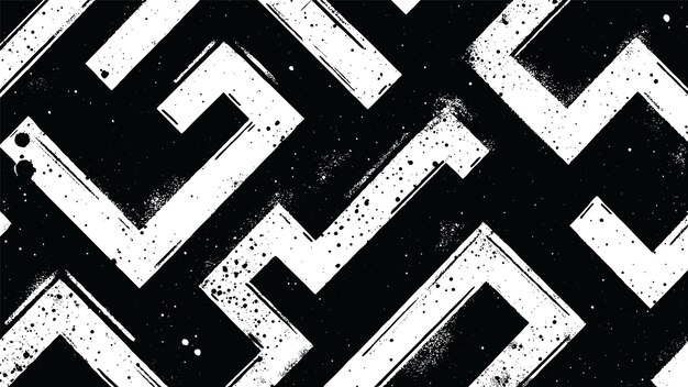Vector grunge zigzag maze pattern