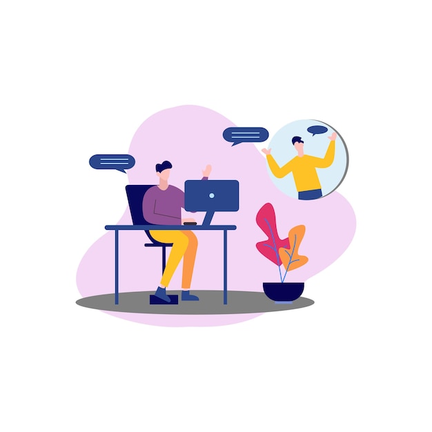 Vector the guy is talking online