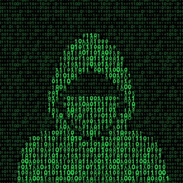 Vector hacker on binary code background