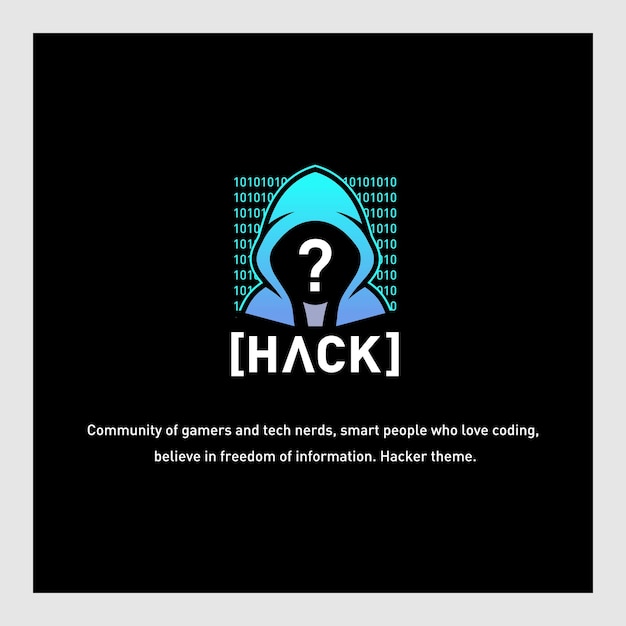 Vector hacker character logo design